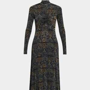 Ulla Johnson Koa Jersey Ruched Front Turtleneck Dress (Size: S)